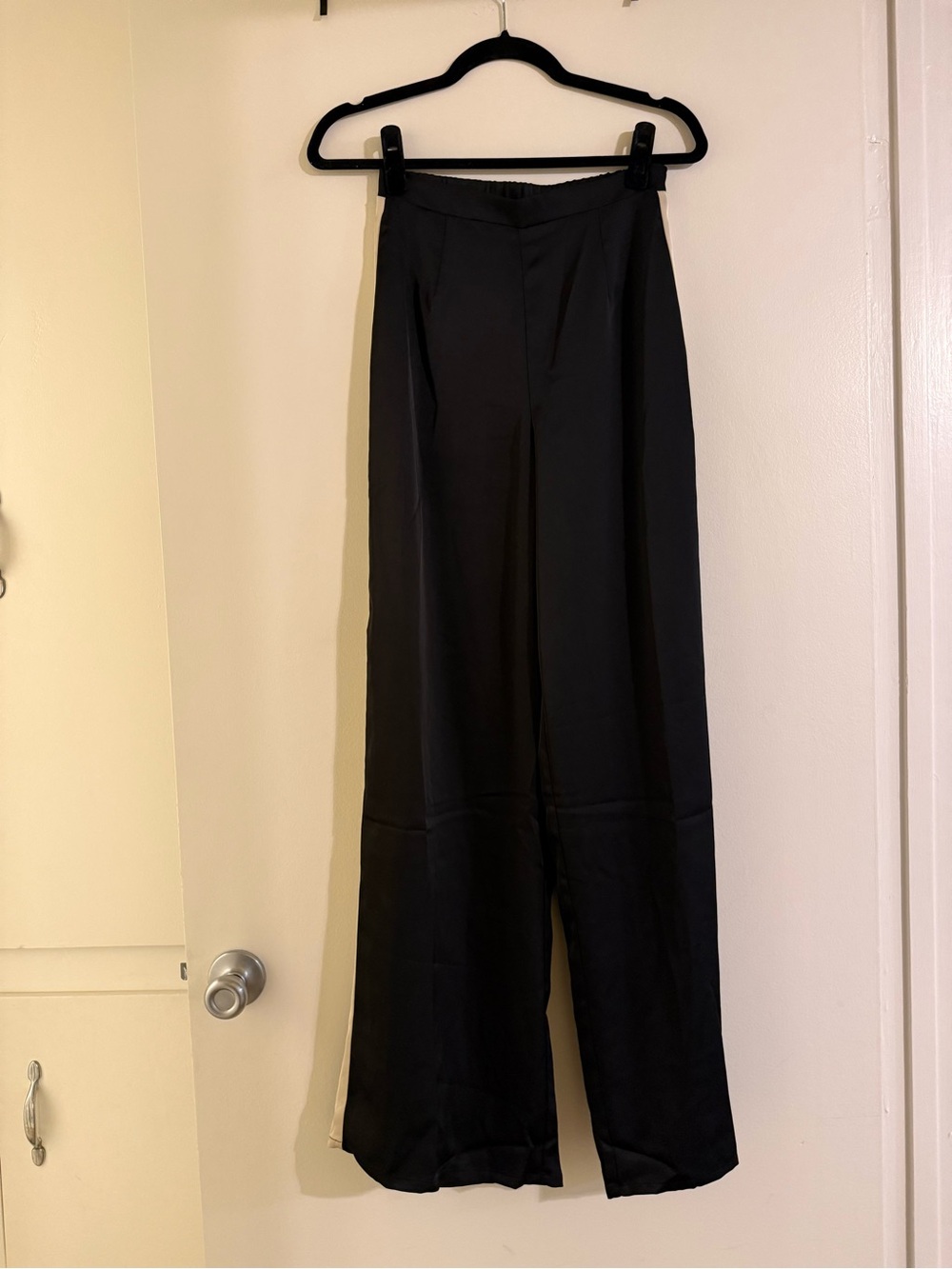 NWT Seven Wonders Wide Leg High Waist Turner Pant Black/Sand - Picture 3 of 16